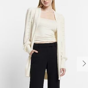 Express Pointelle Cardigan Swan S